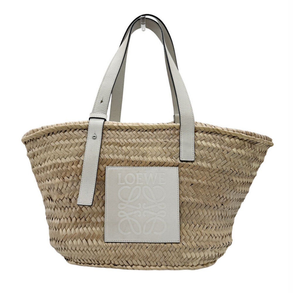 Loewe handbag basket bag Straw Tan leather white x